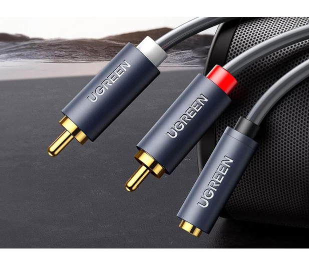 UGREEN AV102 Kabel 2x RCA Cinch jack 3.5 mm 1m czarny - 1488937 - zdjęcie 2